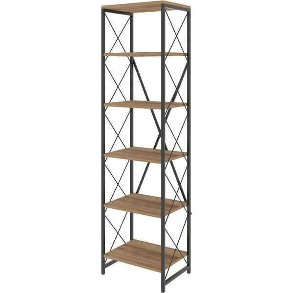 Dmora Libreria Yara 30X50X180H Cm Marrone, 5 Ripiani Portata Ripiani 12-image