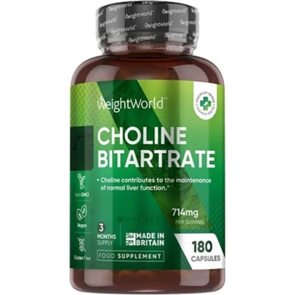Integratore Alimentare Per Il Supporto Del Fegato Weightworld Colina Bitartrato 714 Mg, 180 Capsule-image