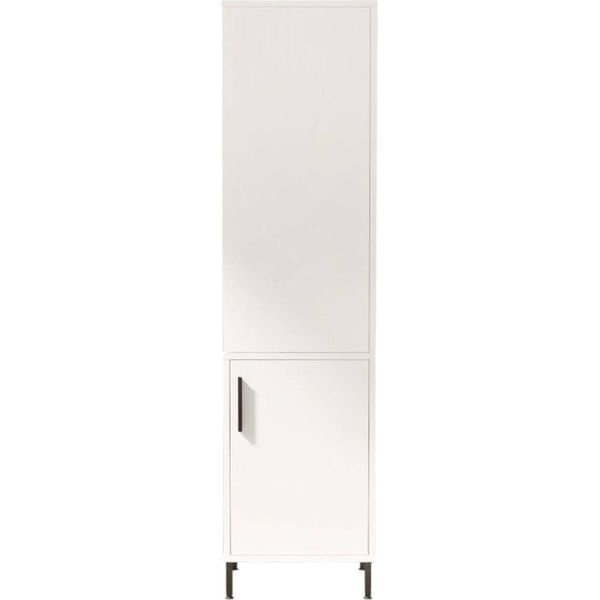 Dmora Armadio Multiuso 1 Anta Ramil 35.5X173.6H Cm Bianco, Appendiabiti Un'anta-image