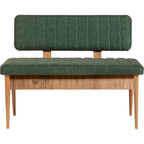 Dmora Panca Barthelemy 110X40X85H Cm Marrone Quercia, Peso Supportato 150 Kg Colore Struttura Verde-image