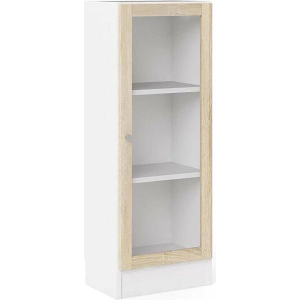 Dmora Libreria Goring 28.3X40.6X107.2H Cm Bianco, Un'anta 2 Ripiani-image