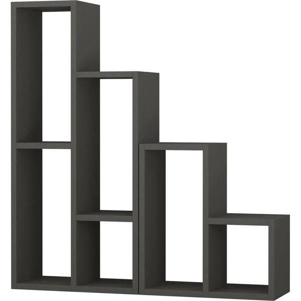 Dmora Libreria Isang 20X42X89H Cm Nero, 6 Ripiani Portata Ripiani 15-image