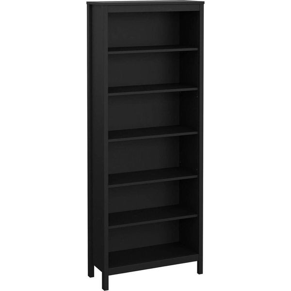 Dmora Libreria Sinlaku 32.5X78.05X199H Cm Nero, 5 Ripiani Portata Ripiani 13-image