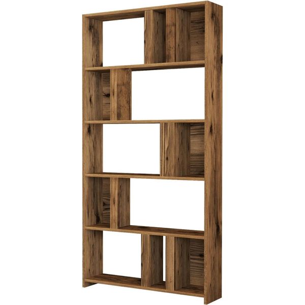 Dmora Libreria Karl 20X90X180H Cm Marrone, 5 Ripiani Portata Ripiani 35-image