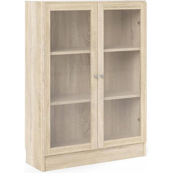 Dmora Libreria Amphan 28.3X79X107.2H Cm Marrone, 2 Ante 2 Ripiani-image