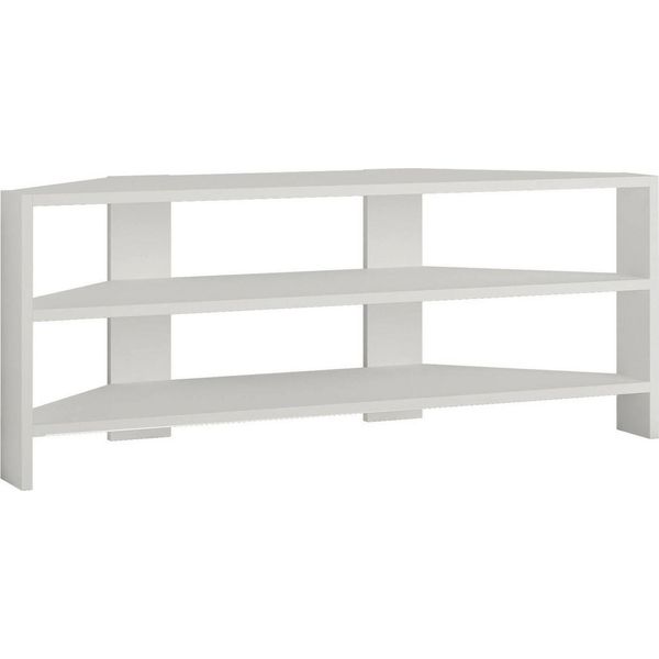 Dmora Mobile Porta Tv Naypyidaw 36X110X45H Cm Bianco, 3 Vani 3 Ripiani-image