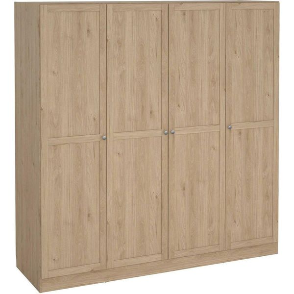 Dmora Guardaroba Grande Presidenti 61.69X200.1H Cm Marrone Rovere, Appendiabiti 4 Ante-image