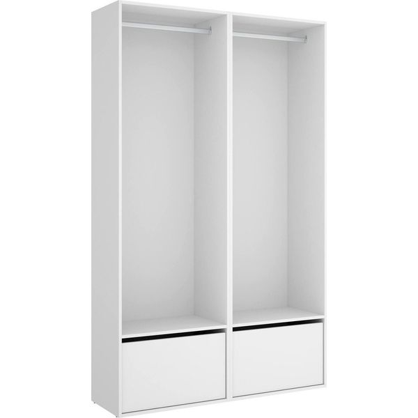 Dmora Guardaroba Grande Pewa 45X205H Cm Bianco, Appendiabiti 2 Ante-image