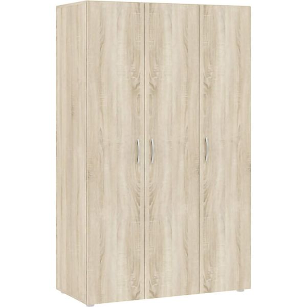 Dmora Guardaroba 3 Ante Pettineo 51.9X110.7 Cm Marrone Rovere, Appendiabiti 3 Ante-image