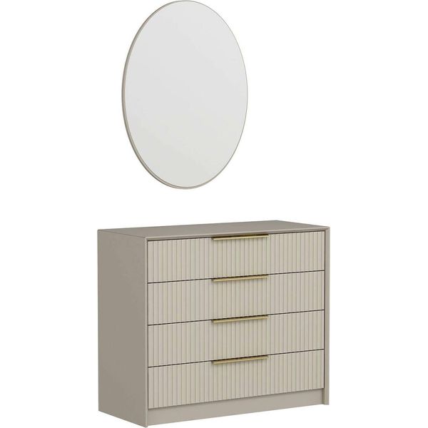 Dmora Cassettiera Nepartak 45X100X85H Cm Grigio Cemento, 7 Cassetti Apertura Scorrevole-image