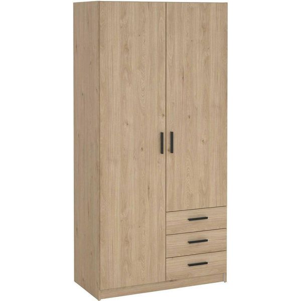 Dmora Guardaroba 2 Ante Sultani 49.8X200.4H Cm Marrone Rovere, Appendiabiti 2 Ante-image