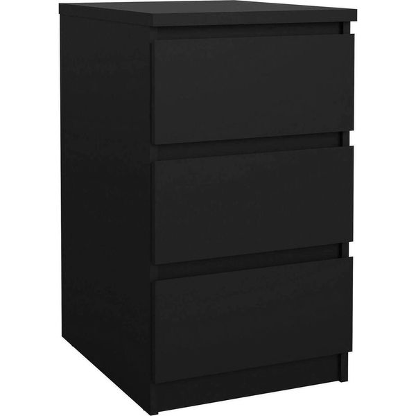 Dmora Cassettiera Accudino 40.4X50X70.1H Cm Nero, 3 Cassetti Apertura Scorrevole-image