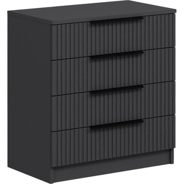 Dmora Cassettiera Vicente 42X72X77H Cm Nero Antracite, 7 Cassetti Apertura Scorrevole-image
