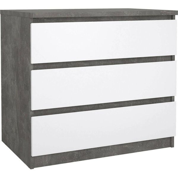 Dmora Cassettiera Artic 50X77X70.1H Cm Grigio Cemento, 3 Cassetti Apertura Scorrevole-image