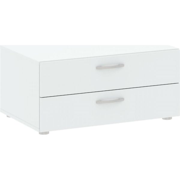 Dmora Cassettiera Piatto 51.9X74X35H Cm Bianco, 2 Cassetti Apertura Scorrevole-image