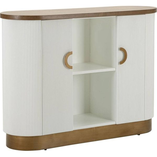 Dmora Credenza Ferrule 41X121X90H Cm Bianco, Apertura Battente 6 Vani-image