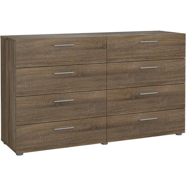 Dmora Credenza Phethai 40X140X81.7H Cm Marrone Rovere, 8 Cassetti Apertura Scorrevole-image