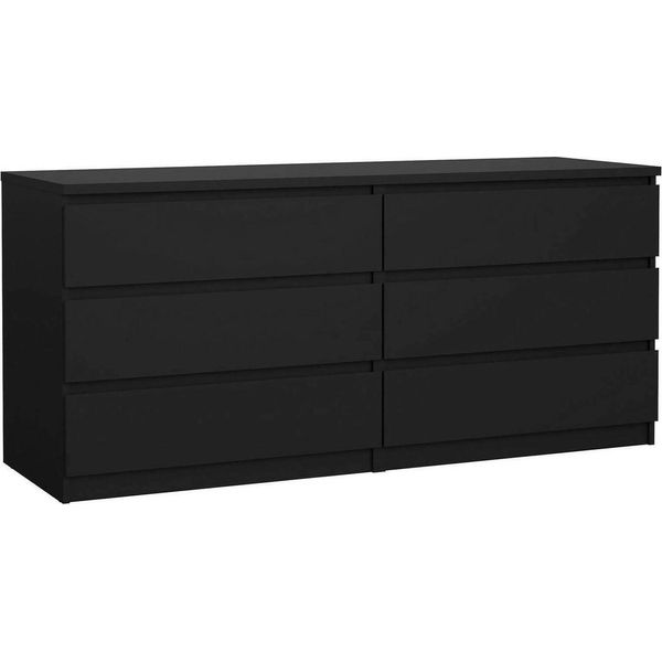 Dmora Credenza Joyce 50X153.8X68H Cm Nero, 6 Cassetti Apertura Scorrevole-image