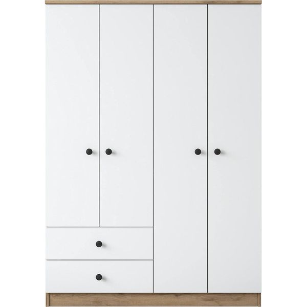 Dmora Guardaroba Grande Acanto 42.5X170H Cm Marrone Noce, Appendiabiti 4 Ante-image