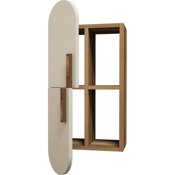 Dmora Mensola Nesat 22X35X60H Cm Marrone Noce, 4 Ripiani Colore Struttura Bianco-image