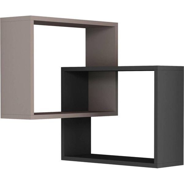 Dmora Mensola Fiandra 60X68X68H Cm Beige Beige, 3 Ripiani Colore Struttura Nero-image