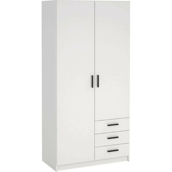 Dmora Guardaroba 2 Ante Sultani 49.8X200.4H Cm Bianco, Appendiabiti 2 Ante-image