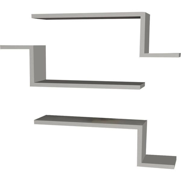 Dmora Mensola Baku 14.5X56X18H Cm Bianco Bianco, Un Ripiano-image
