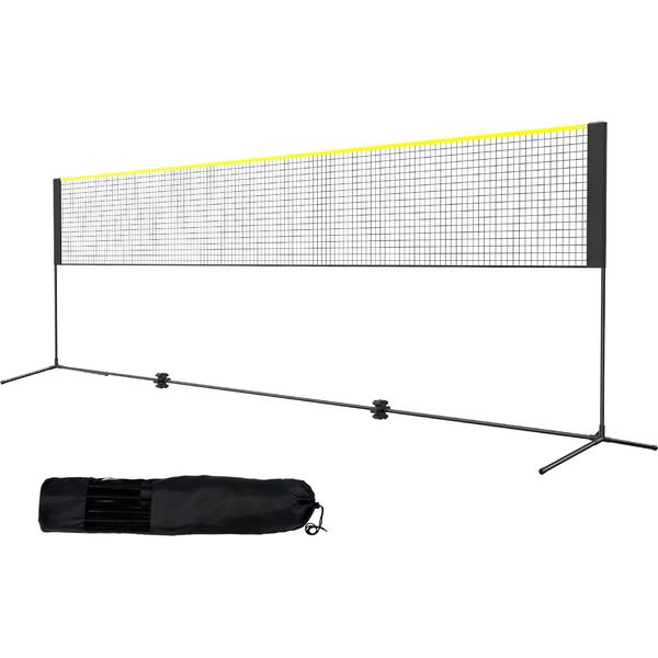 Succebuy Set Di Reti Da Badminton Da 17 Piedi, Regolabile In Altezza, Rete Da Tennis Pieghevole Per Pallavolo E Pickleball, Portatile Con Pali, Supporto E Borsa Per Il Trasporto-image