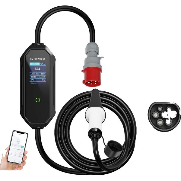 Caricabatterie Portatile Per Veicoli Elettrici, Potenza 11 Kw, Controllo Intelligente App, 11Kw Tipo 2 5M-image