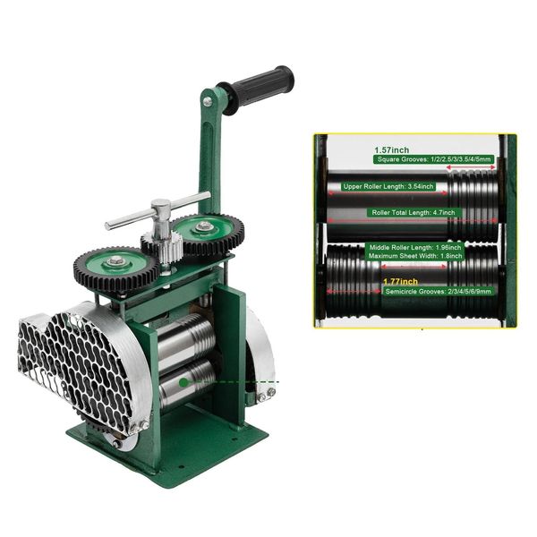 Laminatoio Manuale Per Gioielli, Struttura In Ghisa Resistente, Rapporto Di Trasmissione 3:1, Spessore Regolabile-image