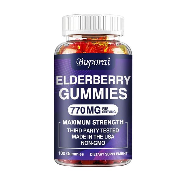 Gomme Di Sambuco 770 Mg (100 Orsetti Gommosi) Integratore Alimentare, Sistema Immunitario, Con Vitamina C-image