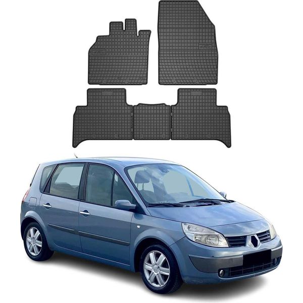 2003-2009 Renault Scenic Tappetini In Gomma Nero 5 Pz-image