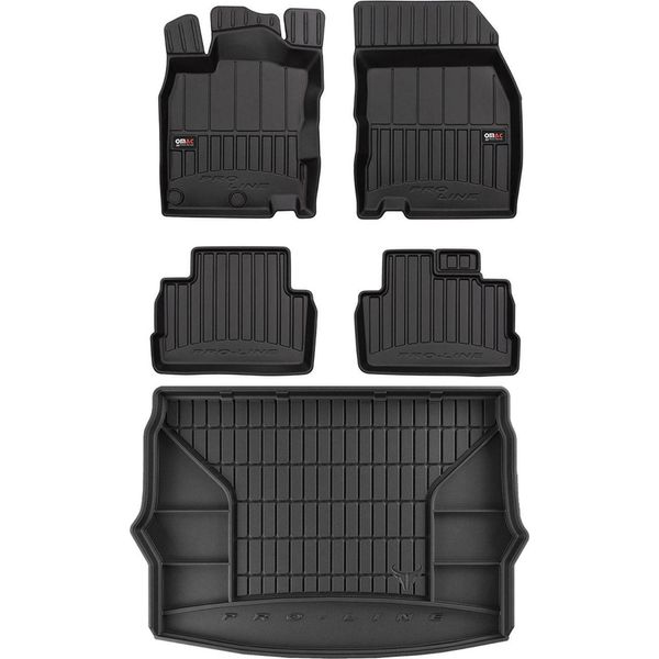 Set Di Tappetini E Rivestimenti Per Il Bagagliaio Omac Per Nissan Qashqai 2013-2025 In Gomma Tpe 5X-image
