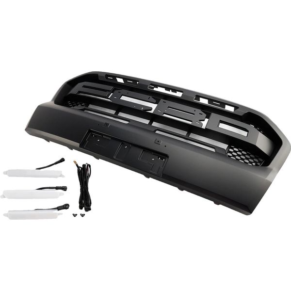 Griglia Anteriore Stile Ford Ranger Raptor, Sostituzione Diretta, Plastica Abs Di Alta Qualità, Luci Led Integrate-image