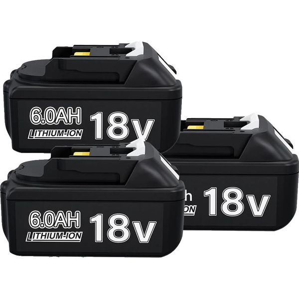Batteria Agli Ioni Di Litio Da 18V, Capacità 6,0Ah, Display A Led, 3 Pezzi 6,0AH-image