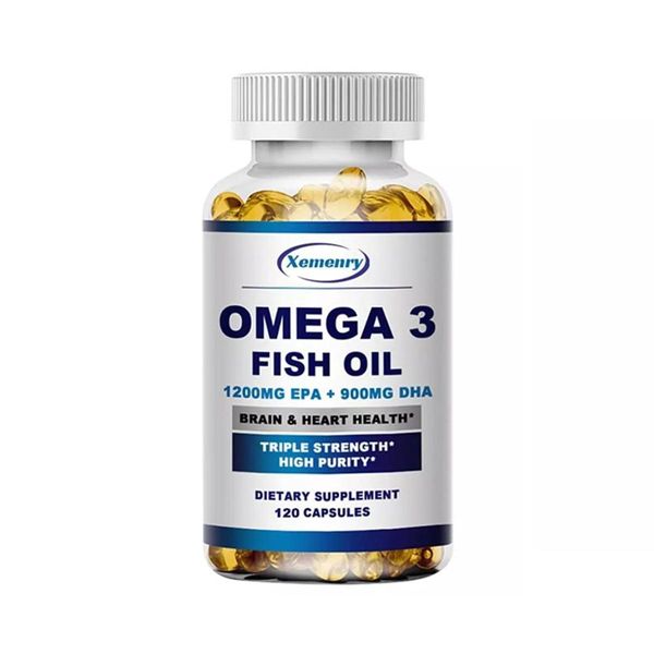 Olio Di Pesce Omega 3 6330 Mg Con Epa E Dha (120 Capsule) Integratore Alimentare, Cuore, Articolazioni, Occhi, Pelle-image
