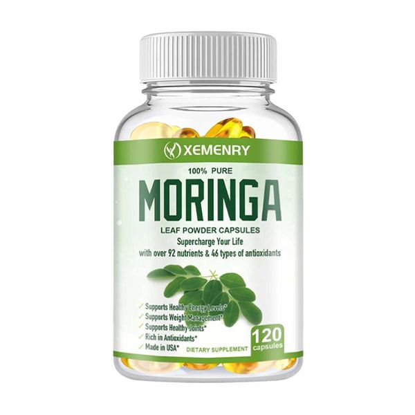 Moringa 1000 Mg (120 Capsule) Integratore Alimentare, Sistema Immunitario, Peso, Metabolismo, Pelle, Capelli-image