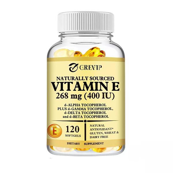 Vitamina E (400 Ui) 268 Mg (120 Capsule) Integratore Alimentare, Pelle, Capelli, Occhi, Anti-Invecchiamento, Sistema Immunitario-image