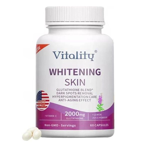 Glutatione Sbiancante 2000Mg (120 Capsule) Integratore Alimentare, Pelle, Disintossicazione, Anti-Invecchiamento-image