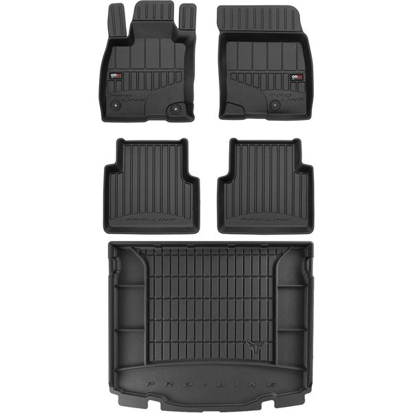 Set Di Tappetini E Fodere Per Bagagliaio Omac Per Ford Kuga 2019-2025 In Gomma Nera 5X-image