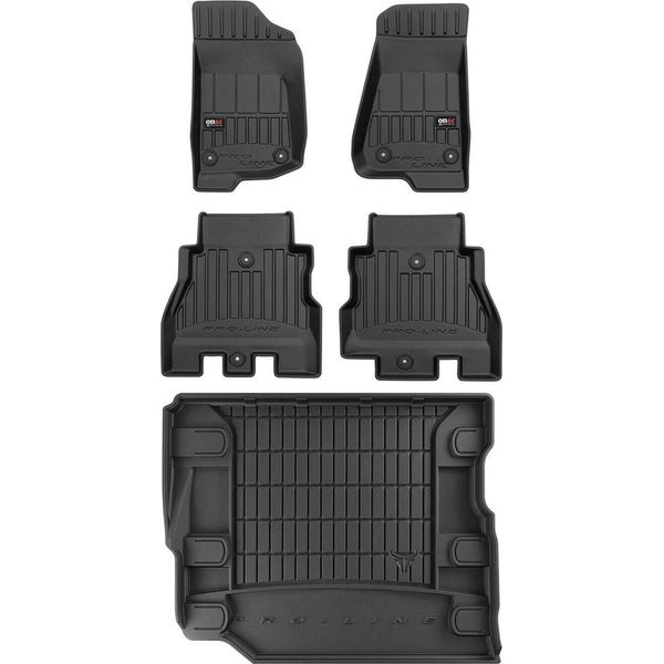 Set Di Tappetini E Fodere Per Bagagliaio Omac Per Jeep Wrangler 2017-2025 In Gomma Tpe 5X-image