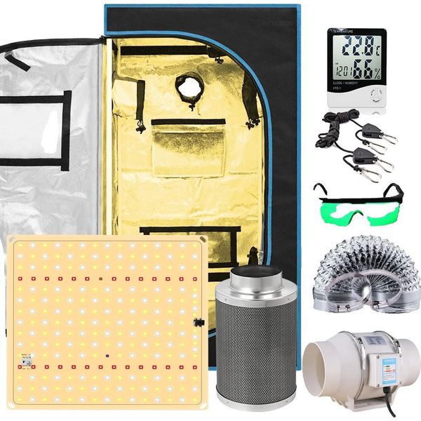 Kit Di Coltivazione Idroponica Per Interni, Luce Di Coltivazione A Led, Filtro A Carbone, Set Completo, Kit 60X60X120Cm-image