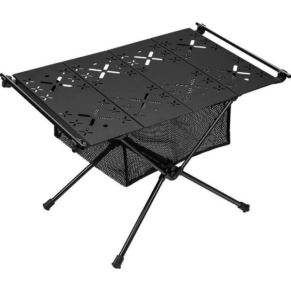 Tavolo Da Campeggio, Alluminio Leggero, Design Pieghevole, Nero-image