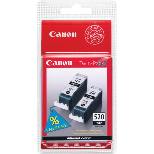 Canon PGI-520BK Twin Pack - Confezione Da 2 - 19 Ml - Nero - Originale - Contenitore D'inchiostro-image