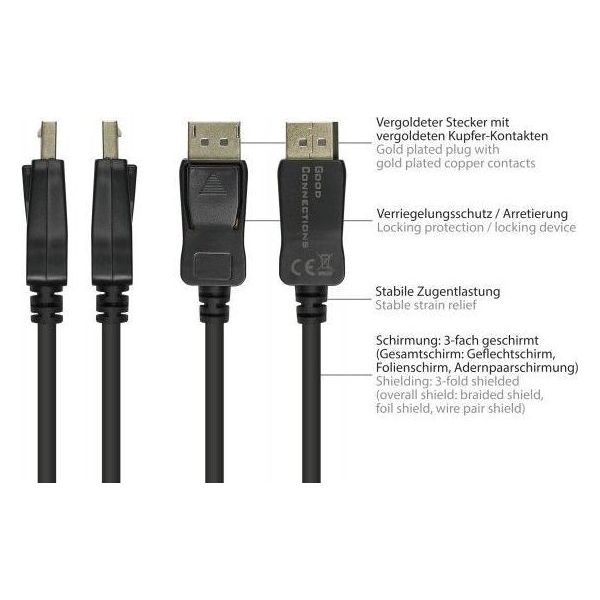 Good Connections 4810-150G Good Connections Kabel Aktiv DP1.2 4K/UHD @60Hz Schw. 15M-image