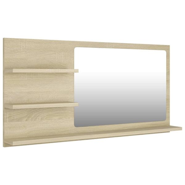 Vidaxl Specchio Da Bagno Rovere Sonoma 90X10,5X45 Cm Materiale A Base Di Legno-image
