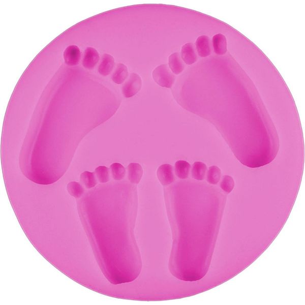 Stampo Per Fondente In Silicone, 4X Piedi, Circa 10X10X1,2 Cm-image