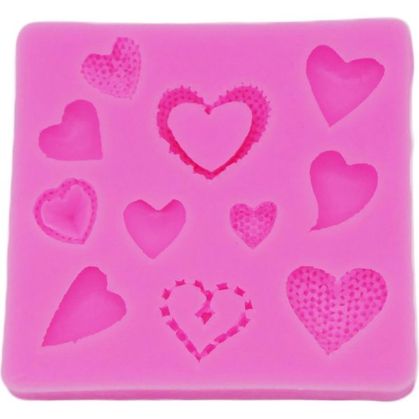 Stampo Per Fondente In Silicone, 11X Cuori, Circa 8,6X7,9X1,2 Cm-image