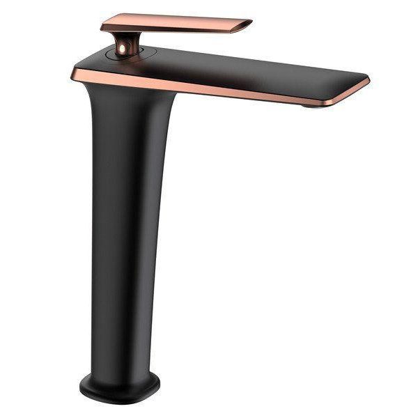 Miscelatore Alto Per Lavabo Mexen Purus Nero/Oro Rosa-image