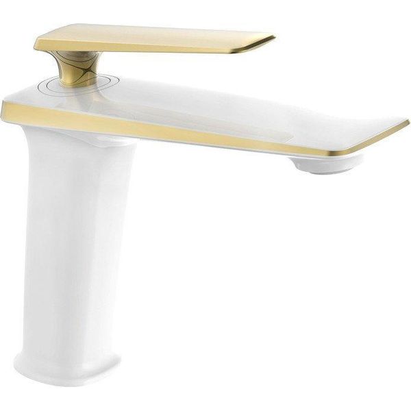 Mexen Purus Rubinetto Lavabo, Bianco/Oro - 745800-25-image